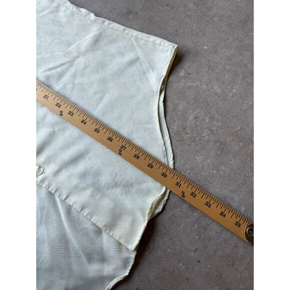 VTG 1970s Arrow Brand Dagger Collar Button Down Beige/Off-White Shirt Size Large - Picture 7 of 8